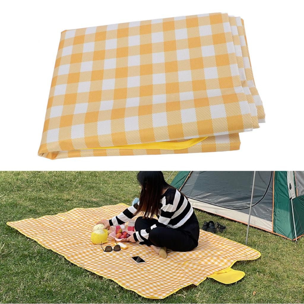 Ruba888-ph GOWENIC ผ้าห่มปิกนิกพรมสีเหลืองสําหรับฤดูใบไม้ผลิออกกิจกรรมกลางแจ้ง