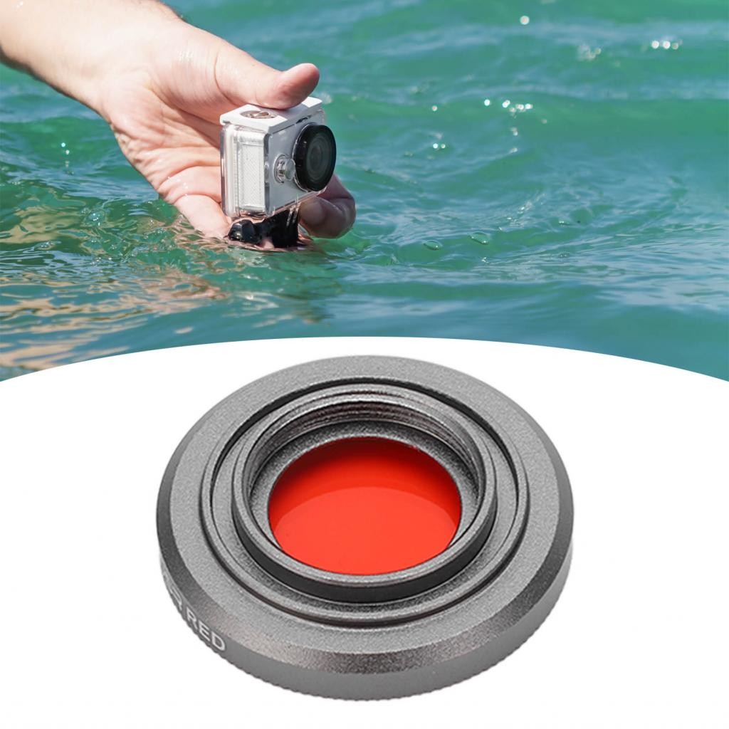 Ruba888-ph ตัวกรองดําน้ําเลนส์กล้องสําหรับ Action 3 ตัวกรองดําน้ําสีแดงใต้น้ําพร้อมกล่องเก็บของ
