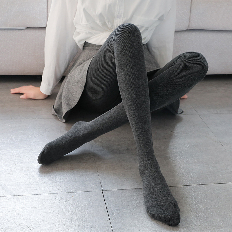 ทิ้งส์สำหรับผู้หญิง สไตล์ matte สีดำสีเทา เหมาะสำหรับฤดูใบไม้ร่วงและหนาว - รูปที่ 3