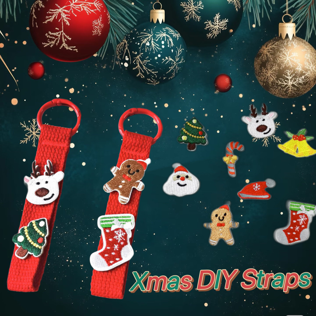 อุปกรณ์ตกแต่งคริสต์มาส DIY: สติกเกอร์ผ้า ปักไมโครแสตมป์ พร้อมกาว สำหรับของขวัญและเสื้อกันหนาว