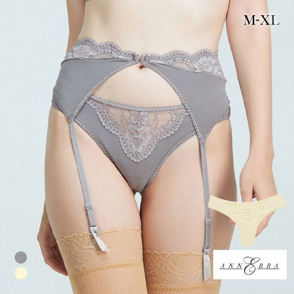 ANNEBRA Cafe lace combination thongs (Sizes M-XL)(A61AU3059)(Direct from Japan)1