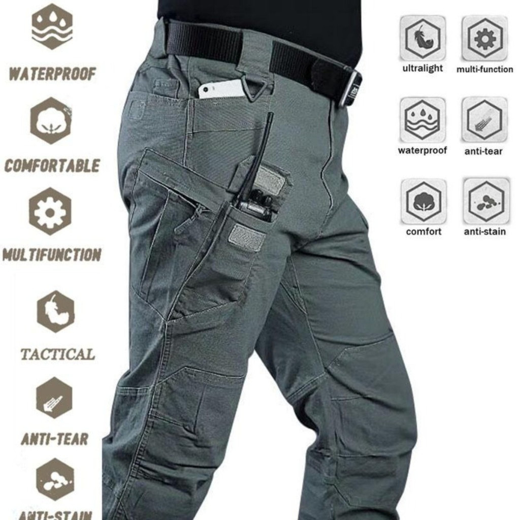 IX7/ IX9 กางเกงคาร์โก้ผู้ชาย กางเกง tactical  ผ้าริปสตอปกันน้ำ หลายช่อง Fast Dry S-2XL