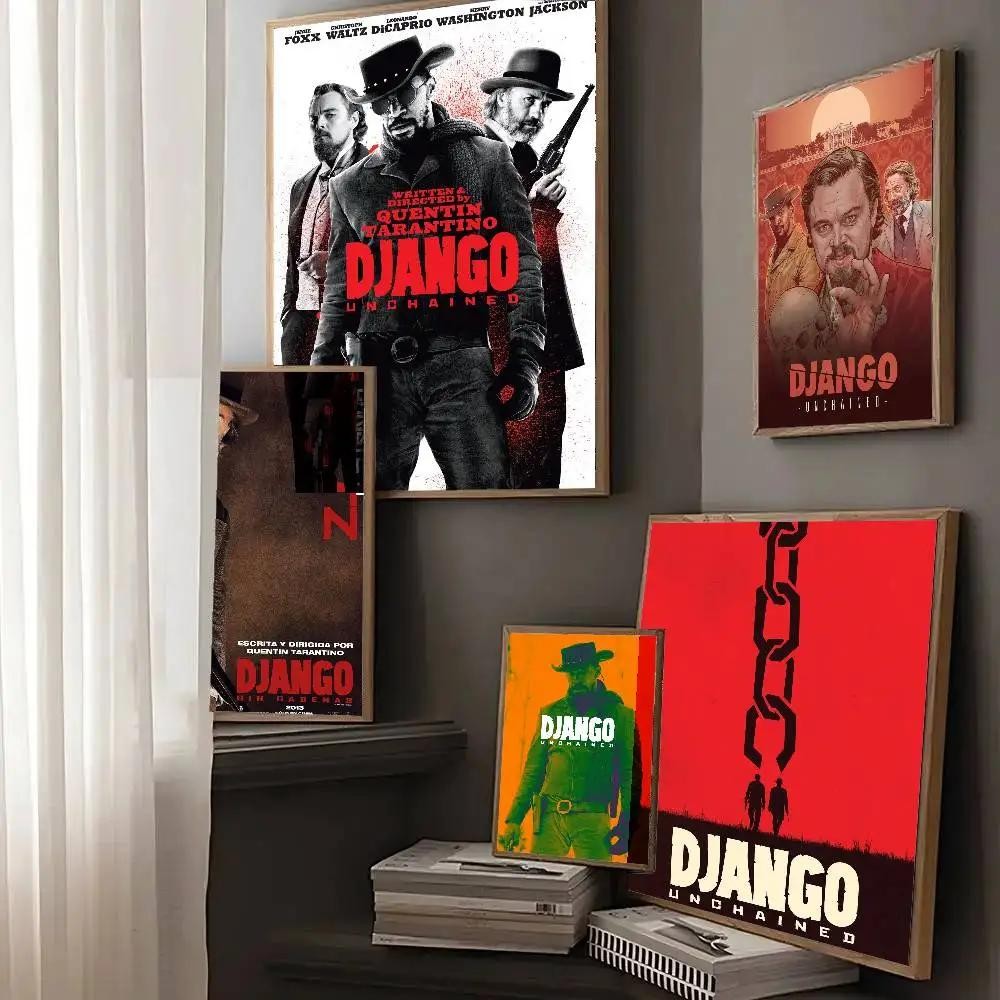 โปสเตอร์ภาพยนตร์ Django Unchained พร้อมภาพพิมพ์ดิจิตอล ตกแต่งบ้านสำหรับห้องนั่งเล่นและห้องครัว