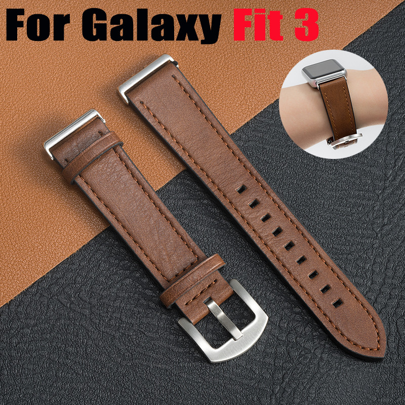 สายหนังสําหรับ Samsung Galaxy Fit 3 สายนาฬิกาเปลี่ยนเข็มขัดสายรัดข้อมืออุปกรณ์เสริม