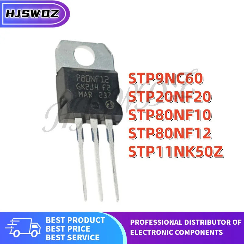 5PCS STP80NF12 P80NF12 STP80NF10 P80NF10 STP20NF20 P20NF20 STP11NK50Z P11NK50Z STP9NC60 P9NC60 TO-22