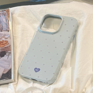 รวมทุกอย่าง Contrast Color Simple Polka Dot เคสโทรศัพท์ป้องกันเหมาะสําหรับ TPU สําหรับ iPhone12 13 14 15 16 17Pro Max