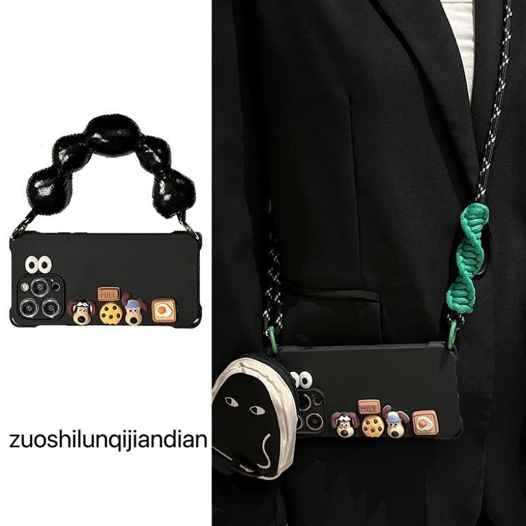 New Product#Cute Boss Dog Apple16promax Phone case iPhone15pro Crossbody14Portable13Coin Purse129wu