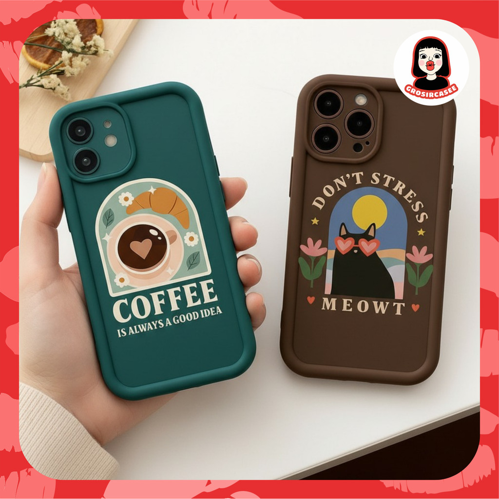 Happy Coffee เคสพิมพ์โหราศาสตร์ samsung a25 a55 a15 a01 a72 a24 a06 a16 a35 a36 a56 a23 j7 prime j6 