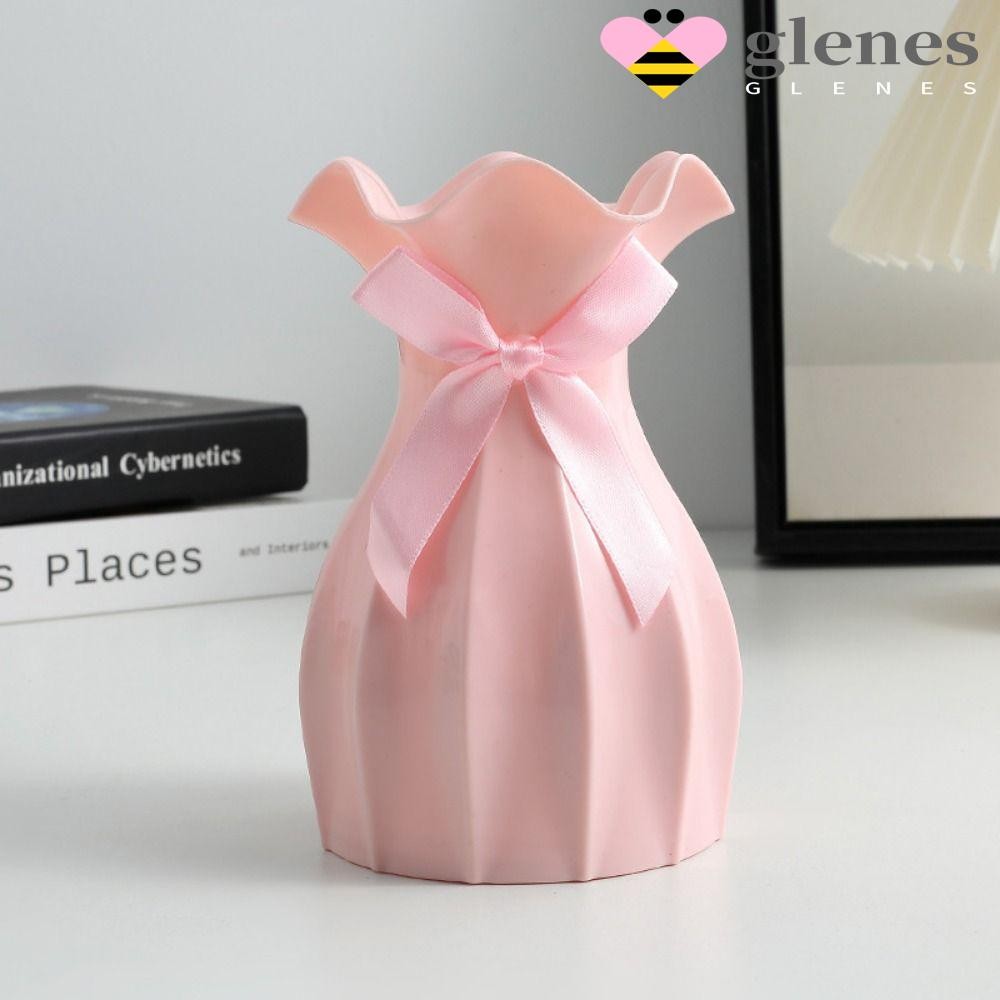 Glenes แจกันดอกไม้ พลาสติก สไตล์ยุโรป กันแตก ไม่เสี้ยน|โหลใส่กระถางต้นไม้ สีพื้น สําหรับตกแต่งบ้าน ห้องนั่งเล่น