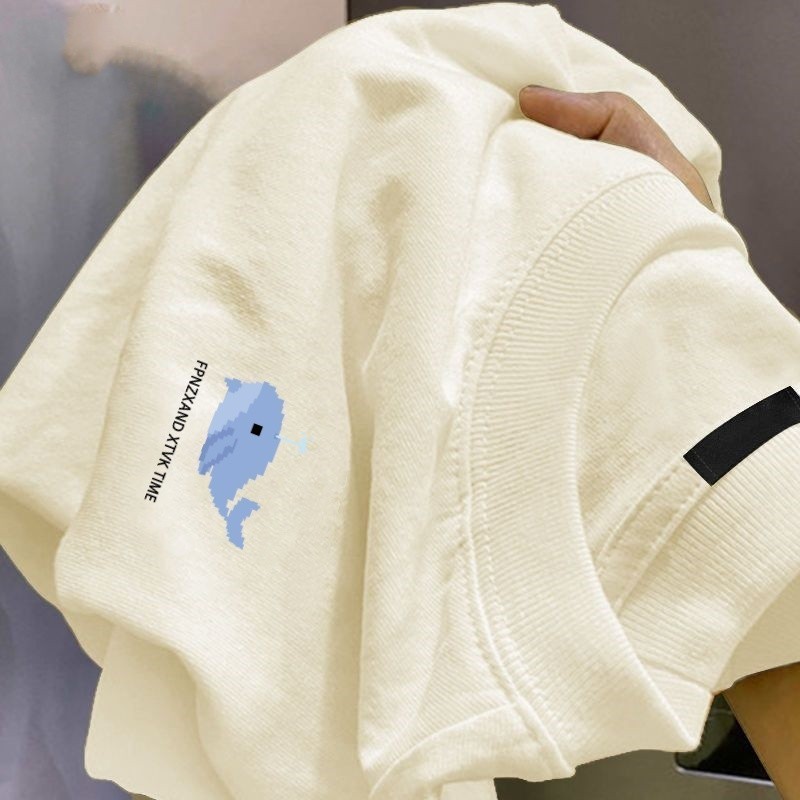 Basi เสื้อยืด oversize unisex สตรีทแฟชั่น โคตรนุ่ม เสื้อ cotton 100% ไม่หดตัวลาย เสื้อไม่ยับ ลาย “FPNZXAND Whale”