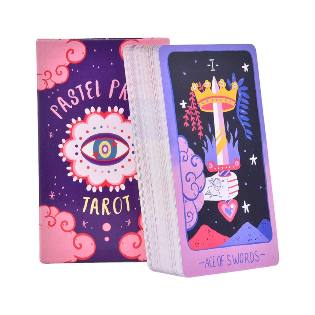 Tarot Card Deck Tarot Card Guide เกมแบบพกพาของเล่นสีสันสดใสสําหรับ Gathering Telling Spreads Party Learning verasat