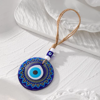 เครื่องราง Evil Eye ตุรกี โมบายฮวงจุ้ย 8cm นลบสิ่งชั่วร้าย สายตาจากความอิจฉา นำโชคดี โมบายแขวนในรถ