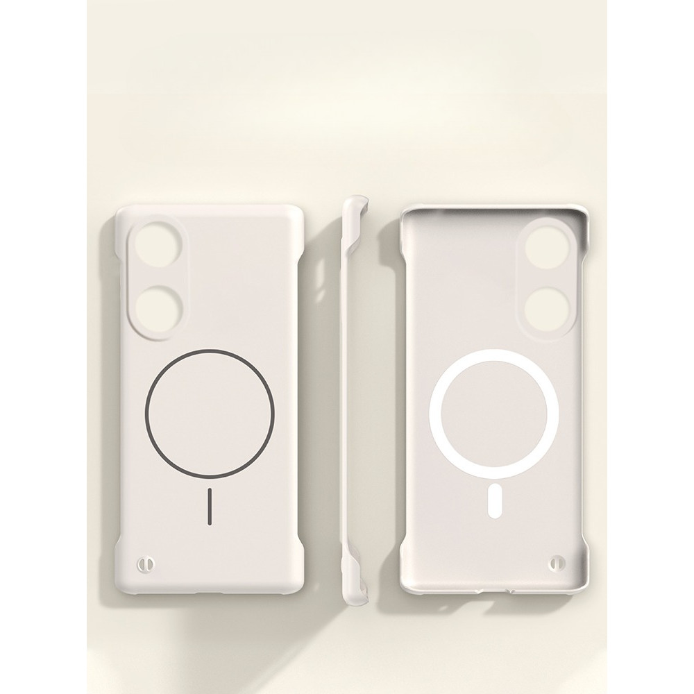 Soft Edge Magnetic Case สําหรับ OPPO A58 4G - Bezel-Free Slim Design Anti-Slip Comfort Grip - แหวนแม