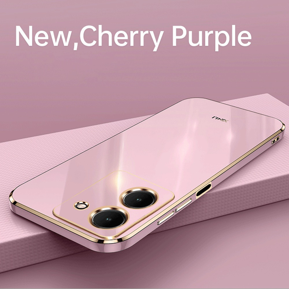 6D ชุบทองหรูหรา Vivo Y36 / Y27 5G เคส TPU แบบนุ่มซิลิโคนสีสันสดใสฝาหลังป้องกันกล้องป้องกันเต็มรูปแบบ