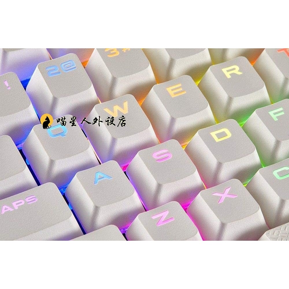 Corsair Corsair K70 RGB สีดําสีขาว PBT ปุ่มกดโปร่งแสง K65 K70 K95 เหมาะสําหรับเปลี่ยนปุ่มกด