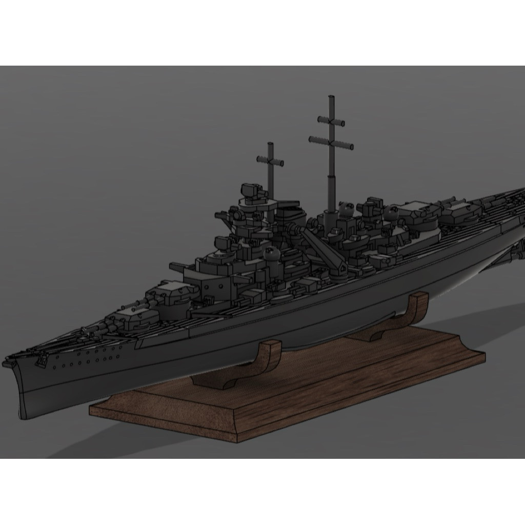 เรือรบหุ้มเกราะ KMS-Bismarck Warship 3D Model, Super Battleship