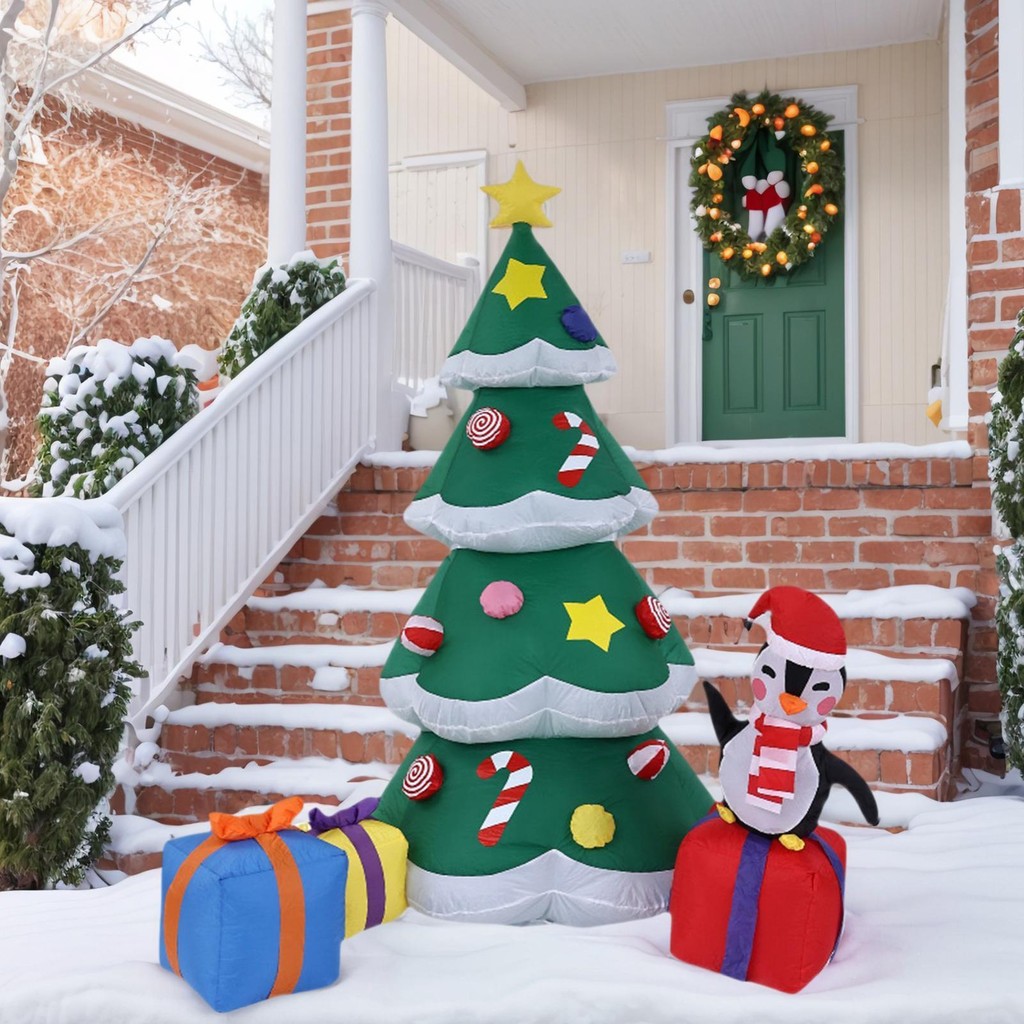 Inflatable Christmas Tree กลางแจ้ง 5.9ft Lighted Holiday Party Blow Up ต้นคริสต์มาส Inflatables ตกแต