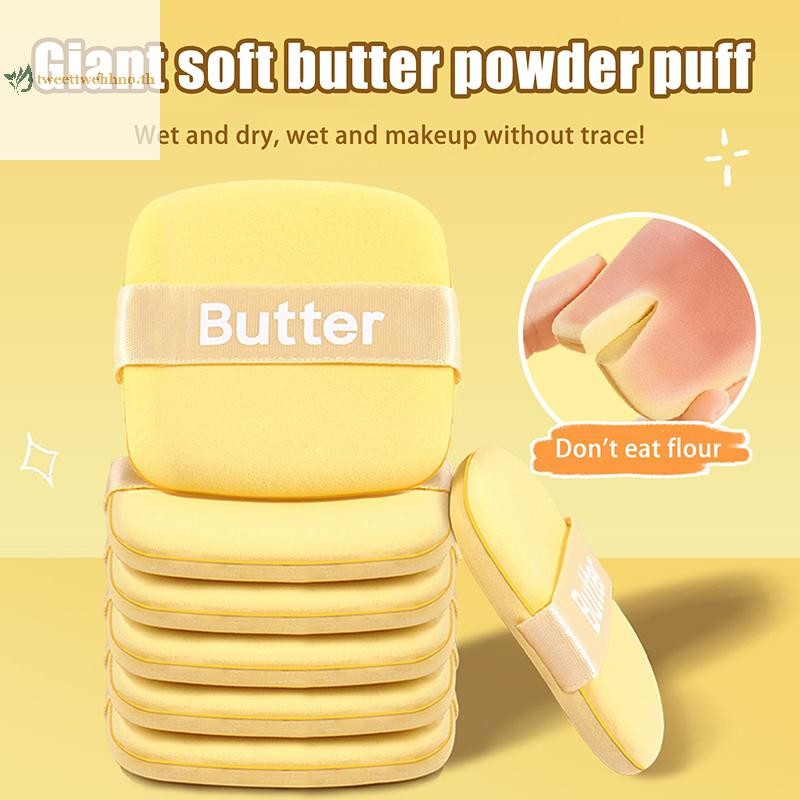 Tweetwehhno 6 ชิ้นชุดแป้งพัฟเปียกและแห้ง Dual-Purpose Beauty เครื่องมือ Mini Thumb แป้งพัฟไม่กินแป้ง