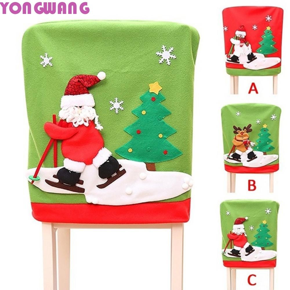 YONGWANG66HR เก้าอี้ Home Santa Claus Elk Xmas ตกแต่งคริสต์มาส