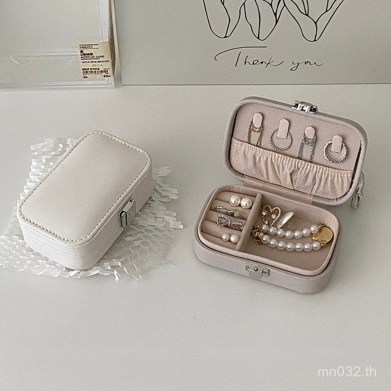 ต่างหูล็อคแหวนกล่องเก็บการจัดเก็บที่เรียบง่ายแบบพกพากล่องเครื่องประดับขนาดเล็กกล่องจัดระเบียบกล่องสร