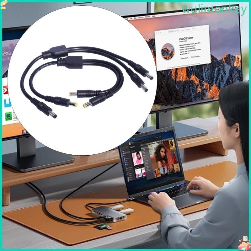 WU Conductiveity Y Splitter Cable 18AWG Male to 2 Male 5 5x2 5mm 5 5x2 1mm สายไฟสําหรับยานยนต์และกล้