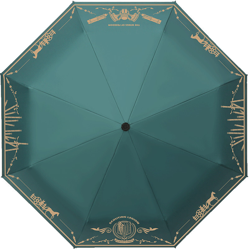 Attack on Titan ร่ม Freedom Wings Badge Handle อะนิเมะอุปกรณ์ต่อพ่วง Dualuse ร่มไวนิลป้องกันแสงแดด A