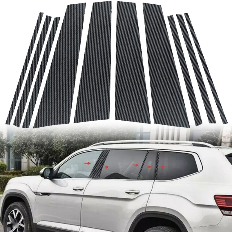 !ในสต็อก! Polyคาร์บอเนต Car B & C Pillar Covers Trim สําหรับ Volkswagen Atlas 2018-2024