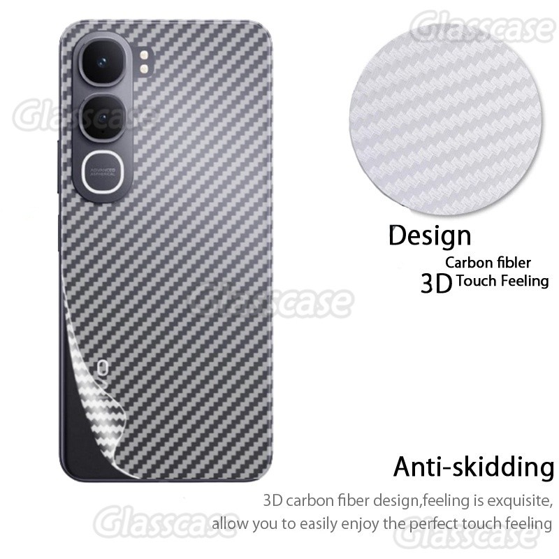 สําหรับ Vivo Y21d Y31 VivoY21d Y21d Y21 DY 21d VivoY31 Y 31 4G 5G 2025 Anti Slip 3D คาร์บอนไฟเบอร์ป้องกันด้านหลังป้องกันหน้าจอกลับฟิล์มไม่กระจกนิรภัย - รูปที่ 2