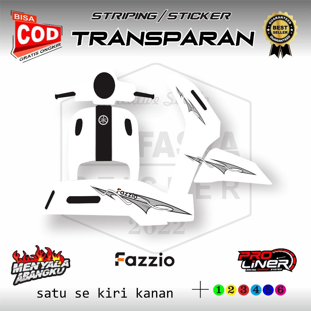 Yamaha Fazzio striping variations, ล่าสุด simple worm polet motif, สติ๊กเกอร์ Fazzio โปร่งใส