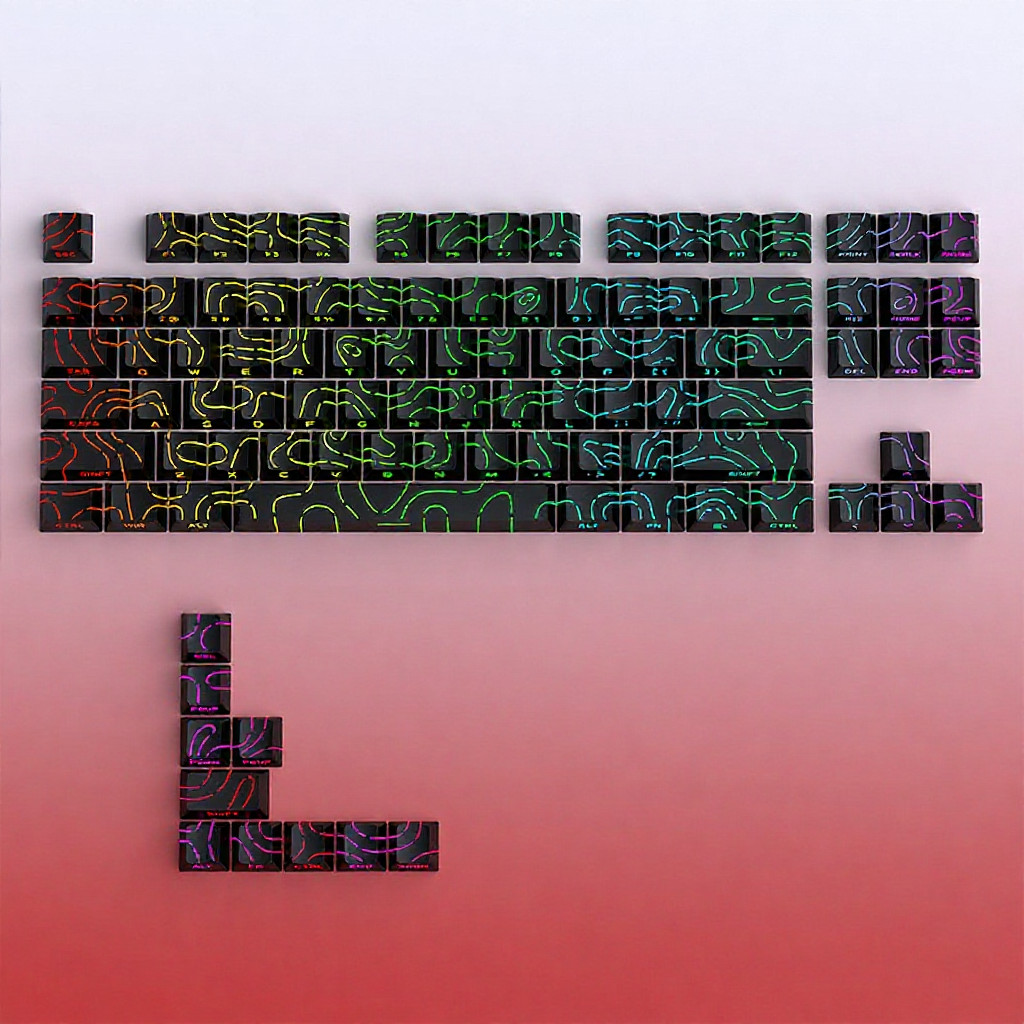 Contour Black Crackle Line ปุ่มกดเรืองแสง - แกนข้ามความสูง 97 คีย์สําหรับคีย์บอร์ดแบบกลไก