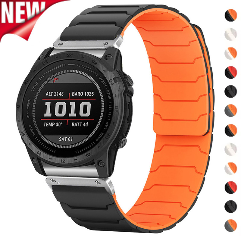 22/26 มม.สายคล้องคอแม่เหล็กสําหรับ Garmin Fenix 8 7 7X PRO 6X 3 3hr 6x PRO ซิลิโคนสําหรับ Garmin wat