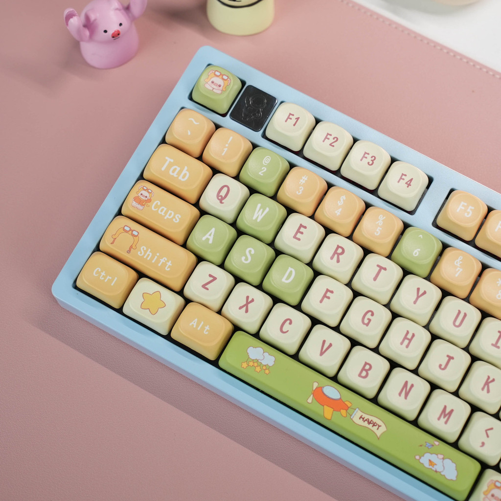 gmk keycap keycap ไทย Piglet Pilot-like MOA ความสูง Keycap คีย์บอร์ดส่วนบุคคล Keycap Sublimation PBT