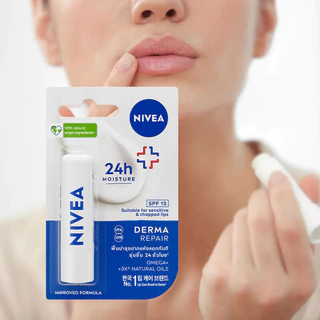 NIVEA Lip Care นีเวีย ลิปบำรุงริมฝีปาก 4.8g (Original/Derma Repair)