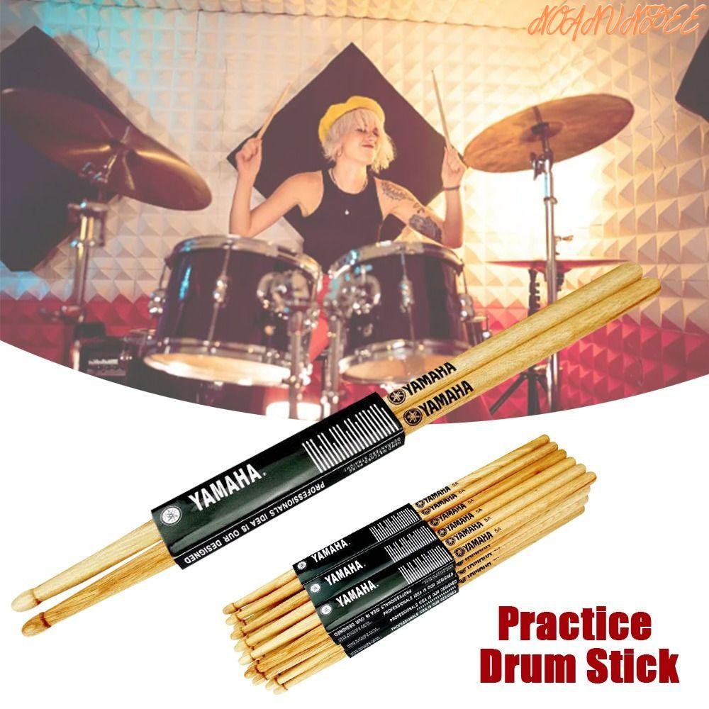 NOANUNDEE ไม้ตีกลอง 2 ชิ้น, น้ําหนักเบา 5A/7A ไม้กลองไม้, Oaks Drumsticks ไม้ปลายค้อนกลองชุดกลองแจ๊ส