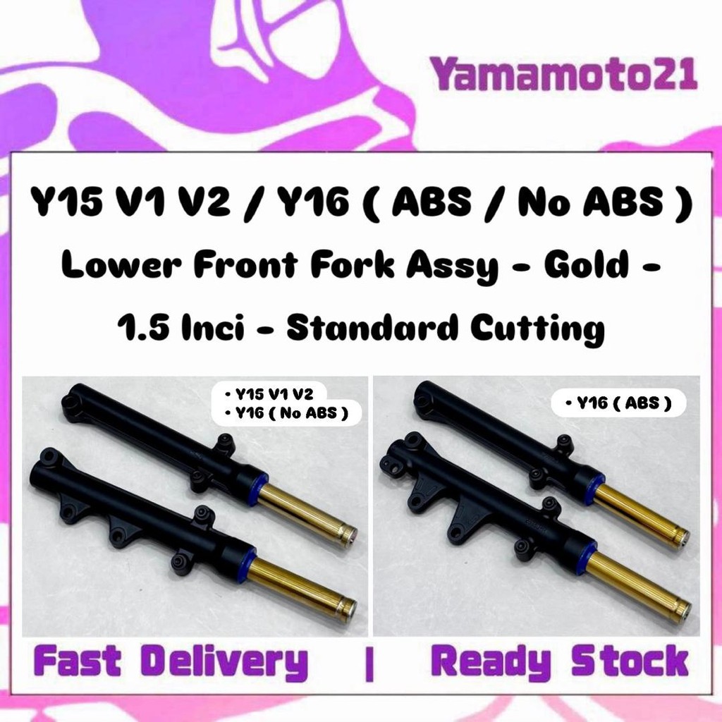 ตัดมาตรฐาน Ysuku Y15 Y15ZR V1 V2 Y16 ZR Y16ZR ( พร้อม ABS / ไม่มี ABS ) ตะเกียบหน้าล่าง Assy Gold 1.