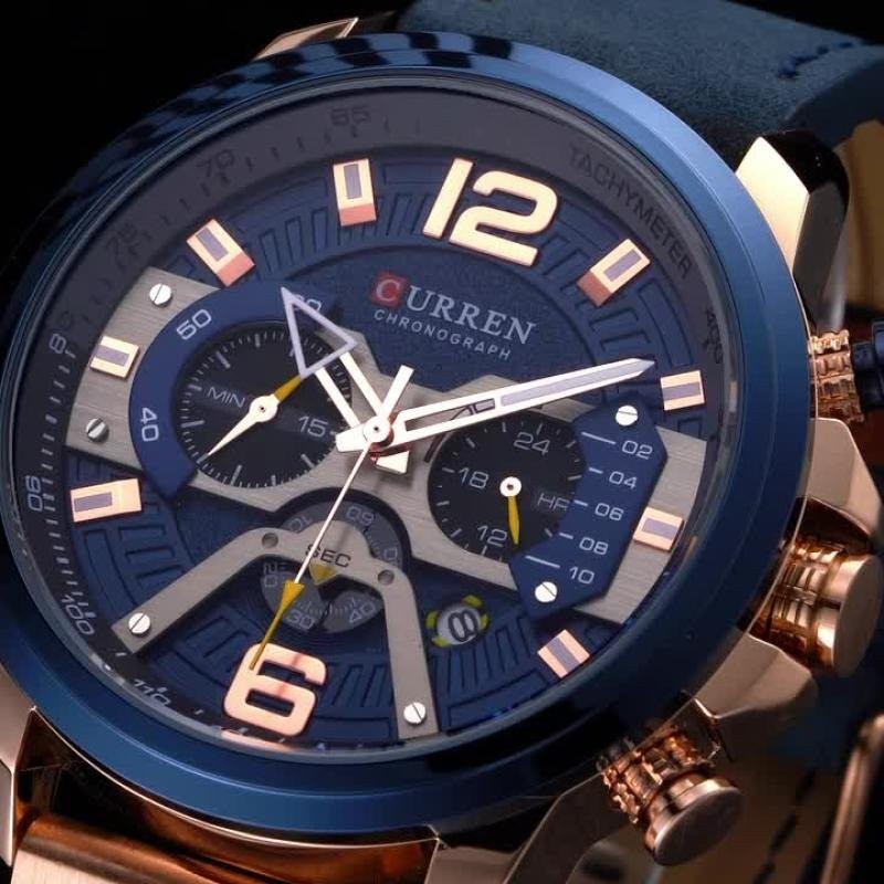 Curren Curren Curren Street Wear Casual Watch Multi-Pointer นาฬิกาผู้ชายที่ไม่ซ้ํากันอเมริกันดิสก์ขน