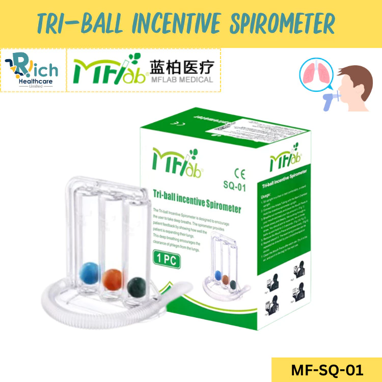 MFLAB Triball Incentive Spirometers 1200ml ลูกบอลบริหารปอด สำหรับหอบหืด สำหรับปวดแฟบ เพิ่มการขยายตัวปอด