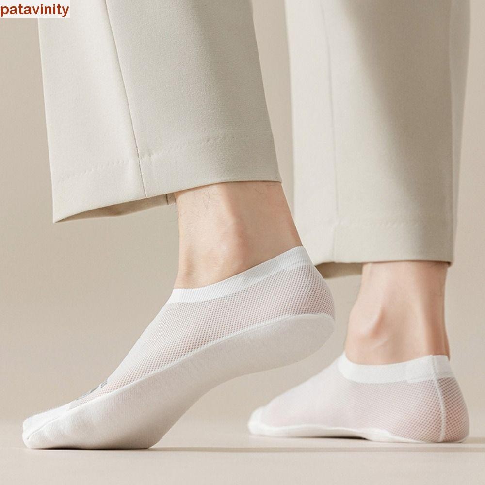 PATAVINITY Man Socks Summer Breathable Invisible Simple Boat Socks Mesh Socks