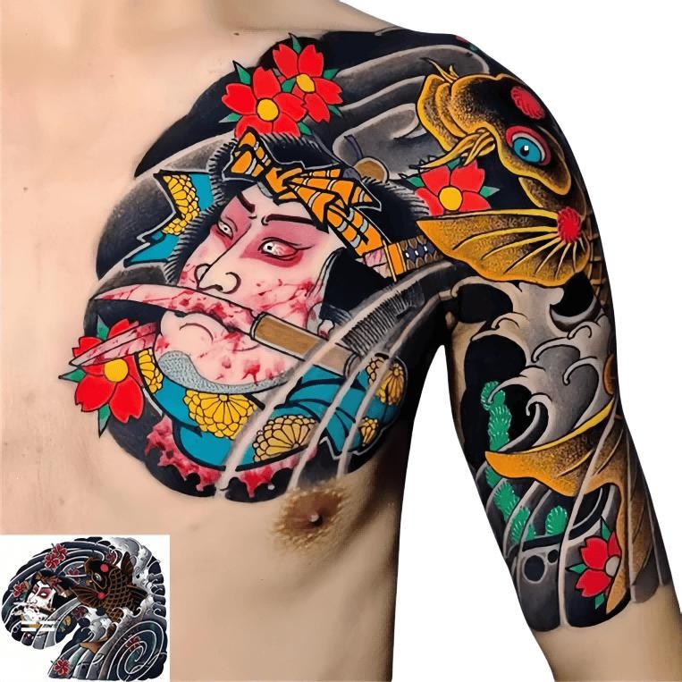 RMZ Half Armor Color Temporary Tattoo ลายเสื้อกันน้ํา สำหรับทุกเพศ ตกแต่งผิวอย่างสวยงาม