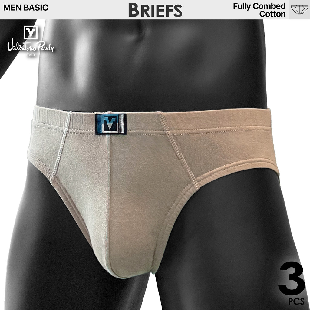 VALENTINO RUDY ชุดชั้นในชาย 3 ชิ้นกางเกงผ้าฝ้ายหวีเต็มรูปแบบ VRMB 632-3 (คละสี) Seluar Dalam Lelaki