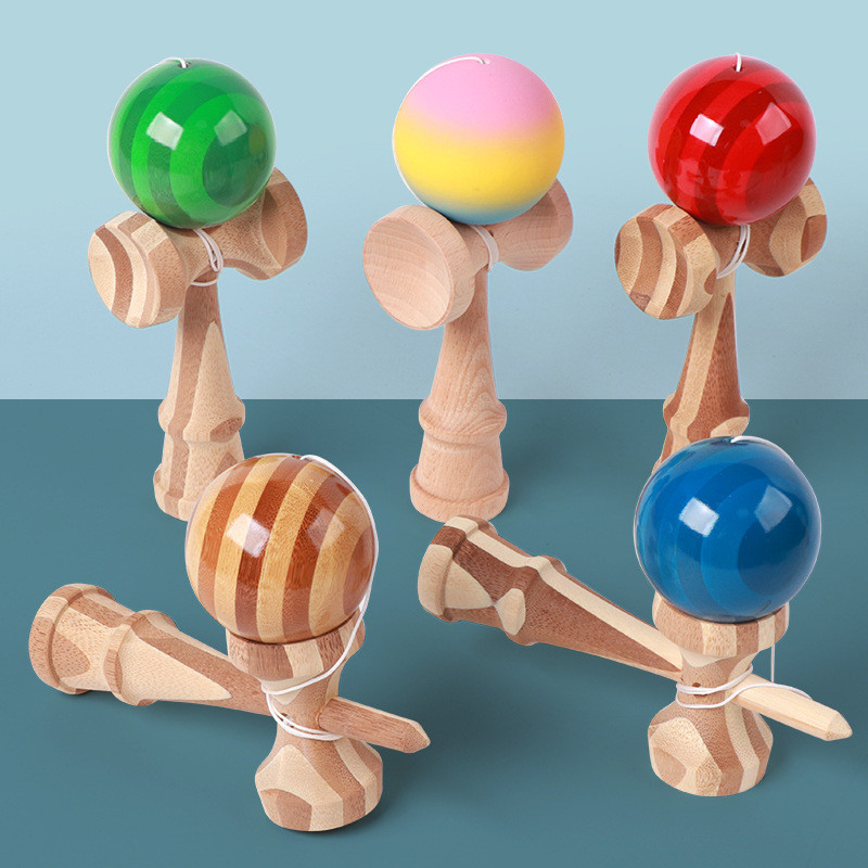 Kendama Kendama ทักษะ Ball Kendama ไม้ไผ่ไม้ดาบ Ball การศึกษาแบบดั้งเดิมของเล่นของขวัญ kendama gnaw 