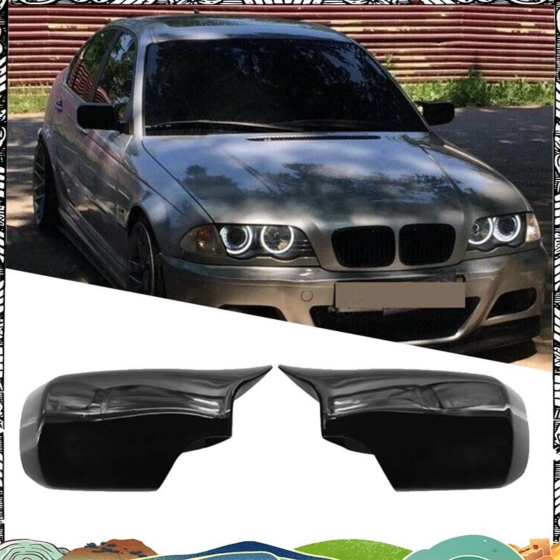 Super Car Gloss สีดํา Ox Horn กระจกมองหลังด้านข้างสําหรับ 3 Series E46 1998-2005 5 Series E39 1995-2