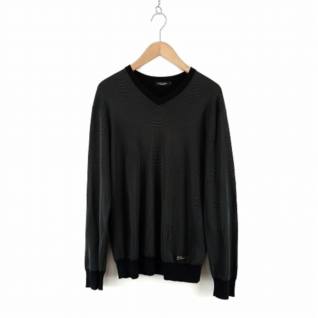 Black Label Crestbridge Sweater v-neck gray Direct from Japan Secondhand