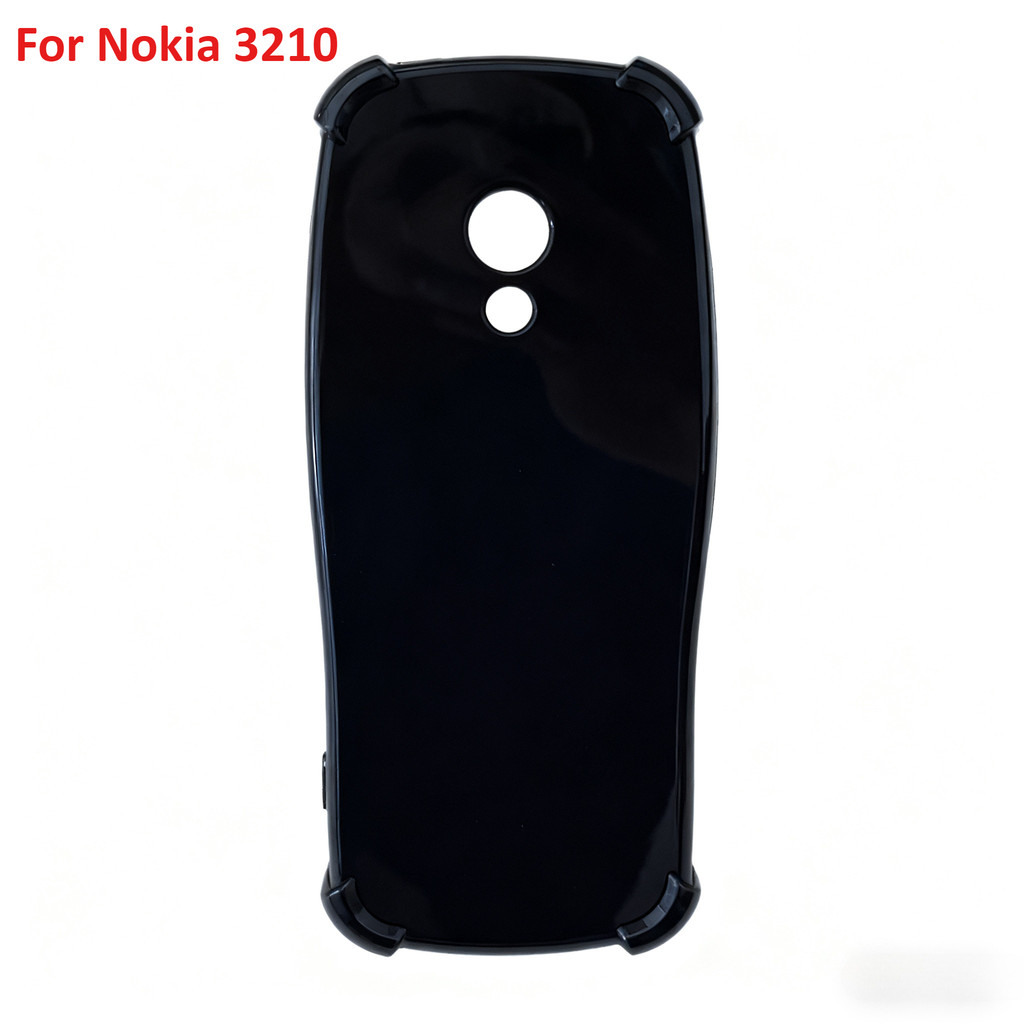 สําหรับ Nokia 3210 กันกระแทก Strong Air กระเป๋าอุปกรณ์ป้องกันกรณีสีดําโปร่งใส TPU ปกอ่อนสําหรับ NOKI