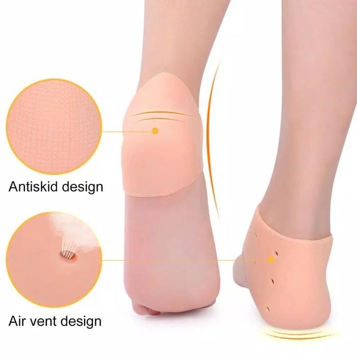 Silicon Gel Heel Support Protector สําหรับแตก เท้าบาดเจ็บส้นเท้า