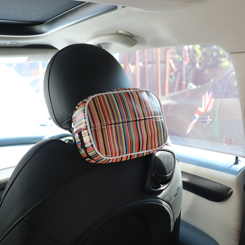 1ชิ้นรถหนังกล่องกระดาษทิชชูสําหรับมินิทั้งหมดชุดรถที่นั่งพนักพิงแขวนกล่องกระดาษทิชชูที่เท้าแขนกล่องรถอุปกรณ์ตกแต่งภายใน - รูปที่ 4