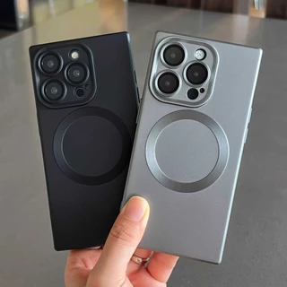 Premium Square Design Matte Anti-Fingerprints Magnetic Protective Soft Case สําหรับ iPhone 11 12 13 14 15 16 17 Pro Max 14plus 17 Air