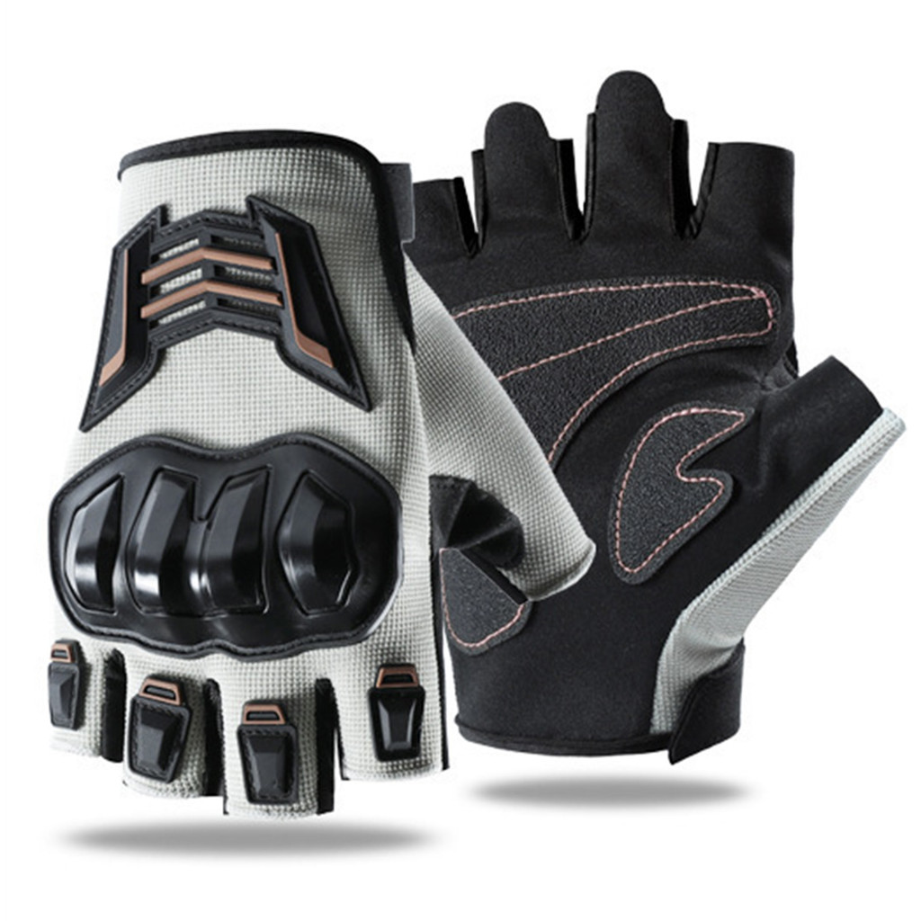 ถุงมือครึ่งนิ้วดีไซน์สำหรับจักรยานยนต์และจักรยานไฟฟ้า ออกแบบเพื่อบรรเทาความร้อน มีระบบระบายอากาศดี และป้องกันการลื่น เพื่อการขับขี่ที่ปลอดภัยในทุกกิจกรรมกลางแจ้ง - รูปที่ 2