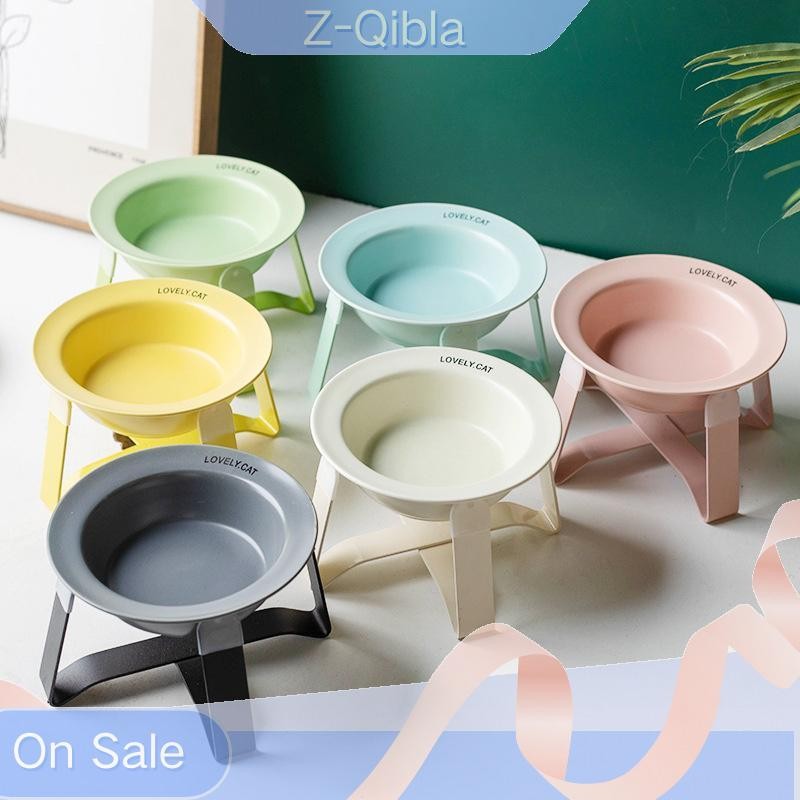 [Z-Qibla-t] Cerc Bowl ชามสัตว์เลี้ยงพร้อมขาตั้งเหล็กป้องกันกระดูกสันหลังส่วนคอชามสุนัขขนาดเล็กชามสมา