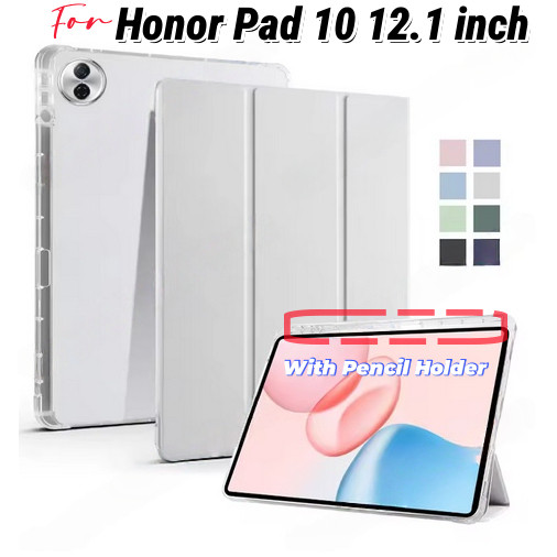 สําหรับ Honor Pad 10 กรณีผู้ถือดินสอ Trifold นุ่มกลับแท็บเล็ต Funda สําหรับ Honor Pad 10 12.1 นิ้ว 2025 ฝาครอบกรณี Coque